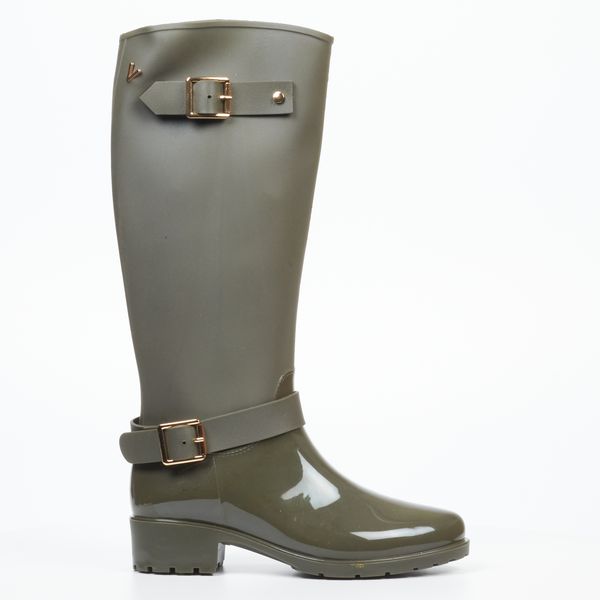Via Beach Cloudy 1 Women PVC Long Boots - Khaki