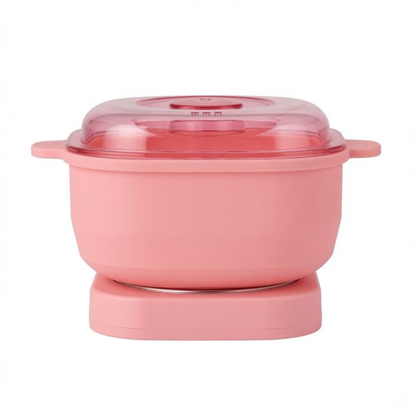 400ml Pink Wax Warmer - Cordless Silicone Hair Wax Heater Pot with Foldable