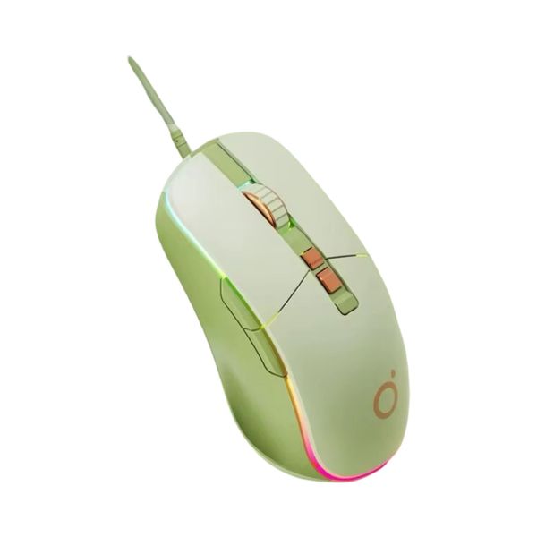 Matcha Green USB Wired Ergonomic Mouse with LED Lights &amp; Adjustable DPI-GC
