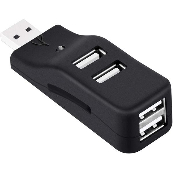 4 Port USB Hub, Mini USB 2.0 Data Hub Splitter Small Portable, for PC