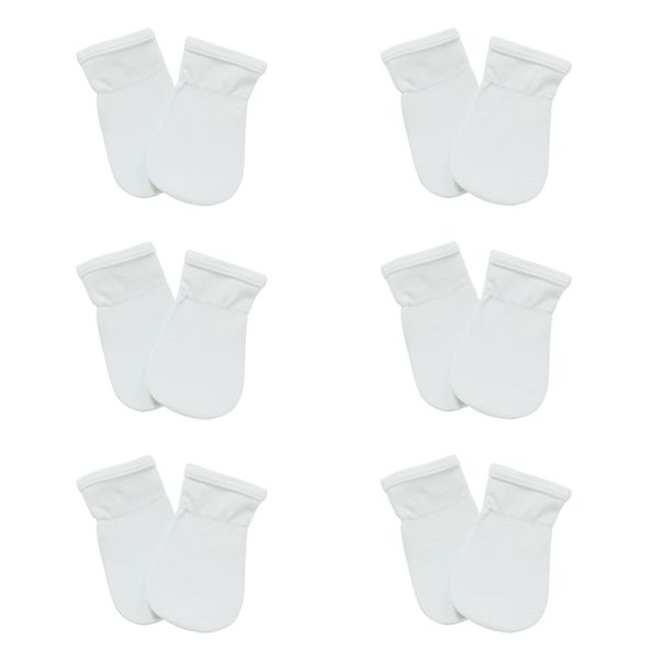 Mothers Choice Baby Mittens - 6 Pack White
