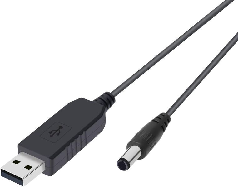 Boost Line USB to 5.5MM X 2.1MM Power Cable For 5V-12V Devices 1M