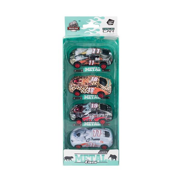 Bulk Pack x 2 Die Cast Set 4pc Racer Animals 9cm