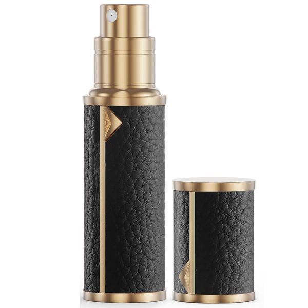 Elegant Luxurious Leather Perfume Travel Refillable Bottle Portable Black