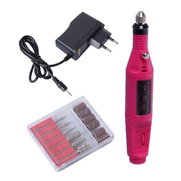 Speed Variable Rotary Detail Carver Pen Shape Nail Art Drill Pink
