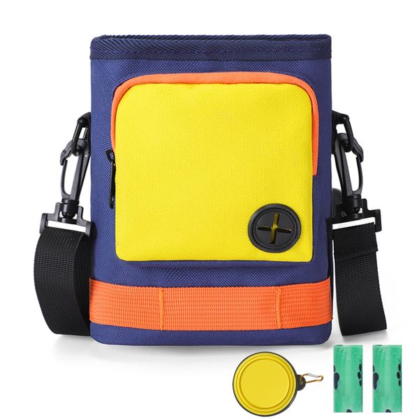 Dog Outdoor Training Snack Pouch with Foldable Bowl &amp; Waste Bag
