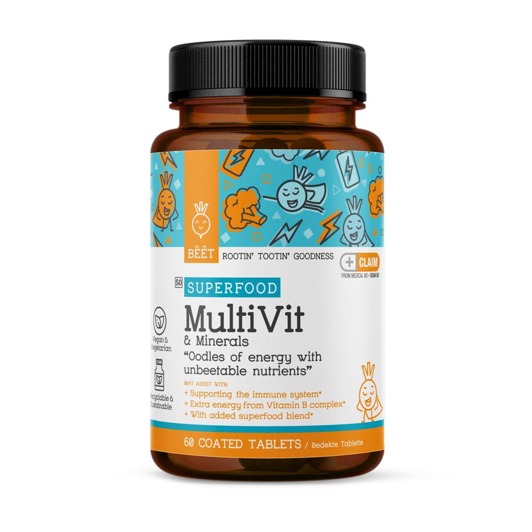 Multivitamin with Minerals & Superfoods Supplement Vegan 60 Coated ...