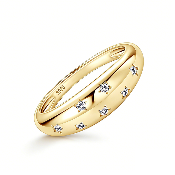 ZELTRYN S925 Sterling Silver Starry Sky Moissanite Ring