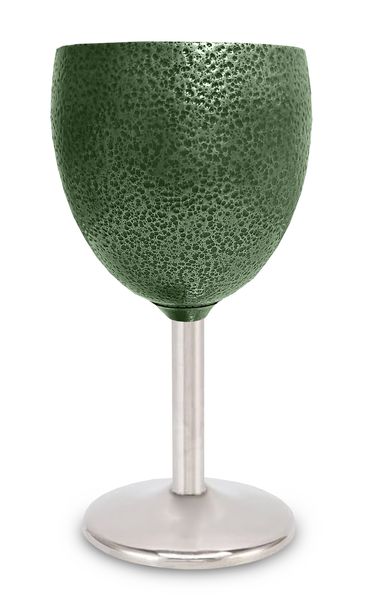 Leisure Quip Stainless Steel Wine Glass Hammertone - Green 200ML