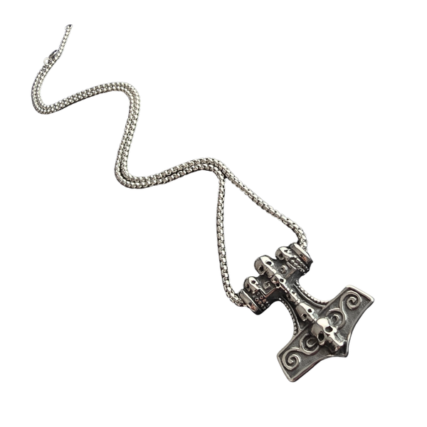 High Grade Stainless Steel Set - Chain and Thor's Hammer Pendant
