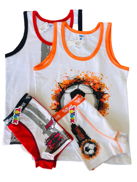 Cottonbox Boys 4 Piece Cotton Vests and Shorts