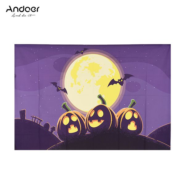 Andoer Halloween Backdrop Pumpkin Pattern compatible with Family Photos
