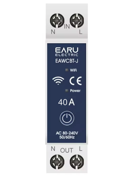 EARU WiFi Smart Circuit Breaker Switch AC220V 40A With Power Metering