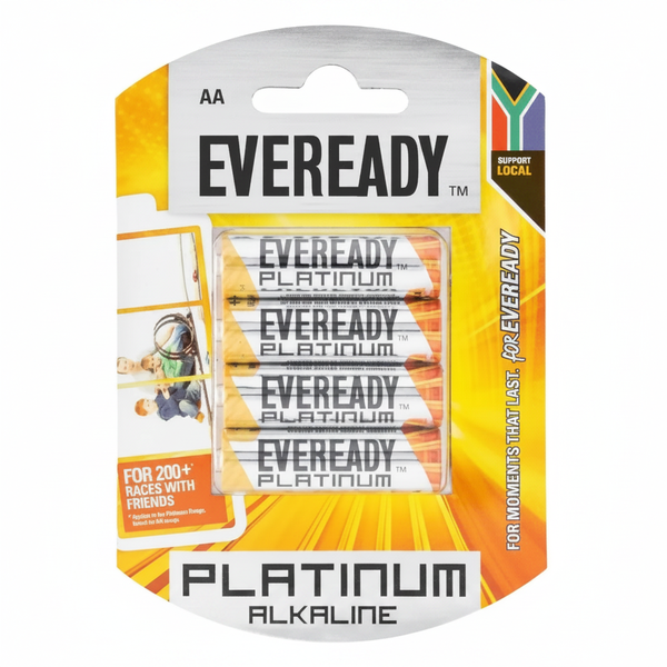Eveready Platinum Alkaline AA Batteries 4 Piece Pack