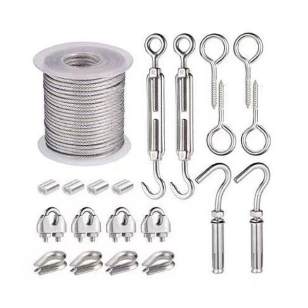 Tools Set Screw Eye Turnbuckle Wire Tensioner Strainer (15M)