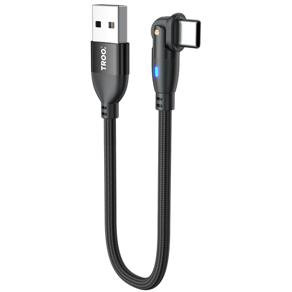 TROO Certified 60W 3A Fast Charging 180 Degree SWIVEL Braided Cable (LED)