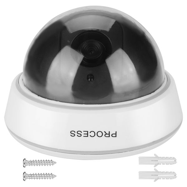 White Dome Fake Security Cam: IR Flashing Red Lights