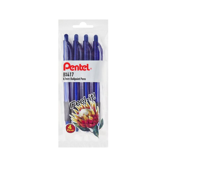 Pentel - Feel-It Retractable Ballpoint Pen 0.7mm Set Of 4 - Blue x 4