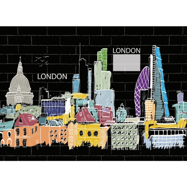 A4 Pre-Cut Book Covers Pack of 10 -Black London