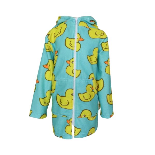 Kids Rubber Duck Hooded Beach Towel Full Zip Long Sleeve Swim Cover Up