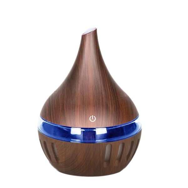 300ml Electric Air Diffuser Aroma Oil Humidifier Night Light - Dark Brown