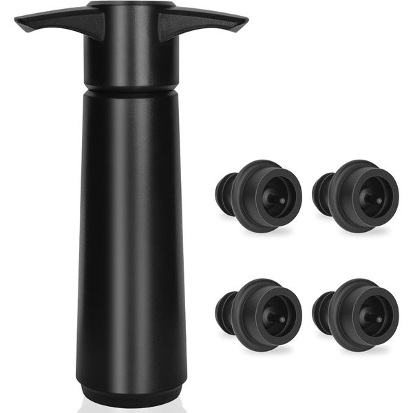 Wine Vacuum Pumpand 4 Stopper, Wine Saver &amp; Preserver, Reusable Air Remover