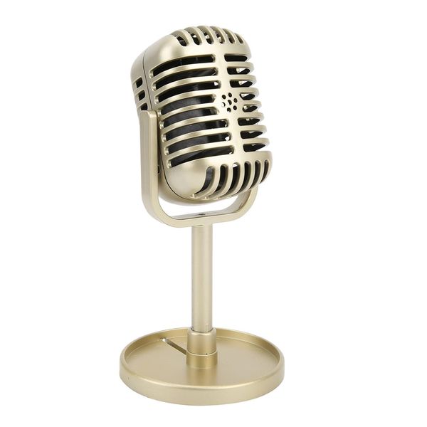 Home Decor Retro Microphone Stage Tabletop Prop Oranment (16cm)