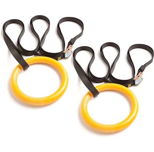 ABS Gymnastic Rings with Adjustable Straps-Yellow