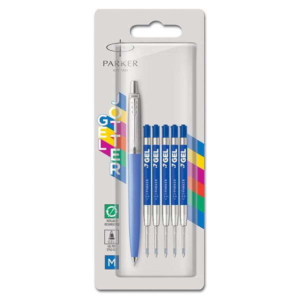 Parker Jotter Wow Pack - Ballpoint Pen Medium Blue Ink + Refills - Blue