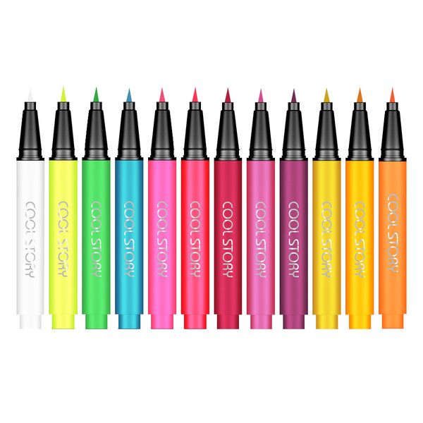12 Color UV Luminous Eyeliner Paint Waterproof, Fast Drying and Durable