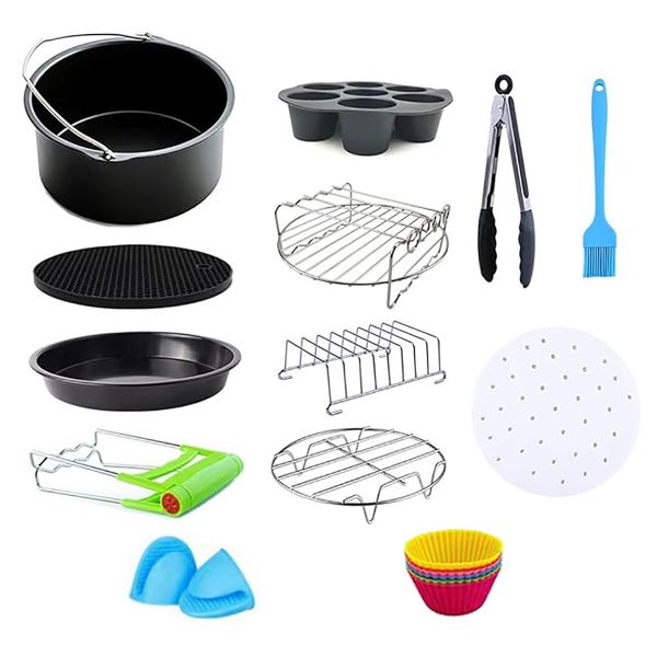 Air Fryer Accessories Set 8 Inch XL Deep Kitchen Fryer Accessories Tools