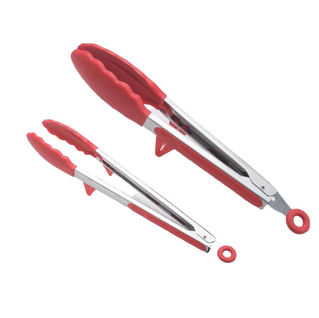 Stainless Steel Silicone Tongs Nonslip Kitchen Tongs 2 Pack Shop