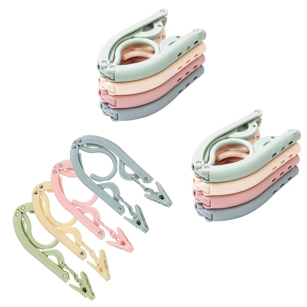 12 Piece Portable Folding Travel Hangers with 8 Pegs