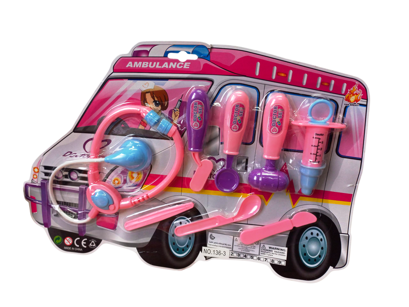 Ambulance Doctor Play Set - 8-Piece Medical Pretend Play Kit