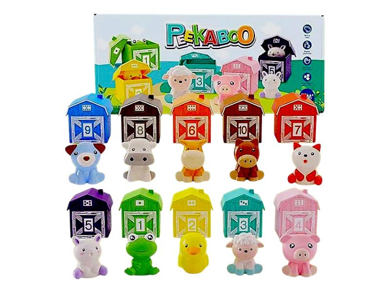 Peekaboo 10 Farm Animal Sorting Toy - Montessori Matching and Learning Set