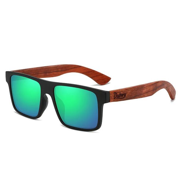 Dubery - High-Quality Polarized Wood Sunglasses - Green