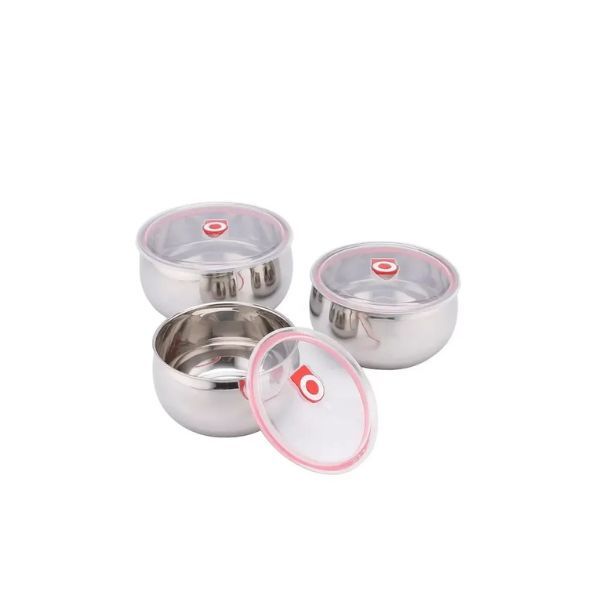 Stainless Steel Food Storage Containers with Airtight Lids - Set of 3
