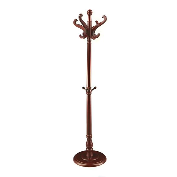 180cm Solid Wood Freestanding Coat Rack with 11 Hooks - Natural Wood