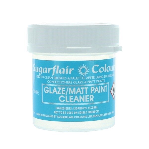 Sugarflair Glaze Matt Paint Cleaner - Cake Decorating Brushes Spillages 50ml