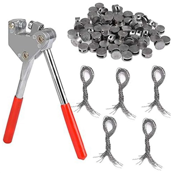 100Pcs Lead Seals Beans 8Mm 100Pcs Steel Wire 1Pcs Sealing Crimper