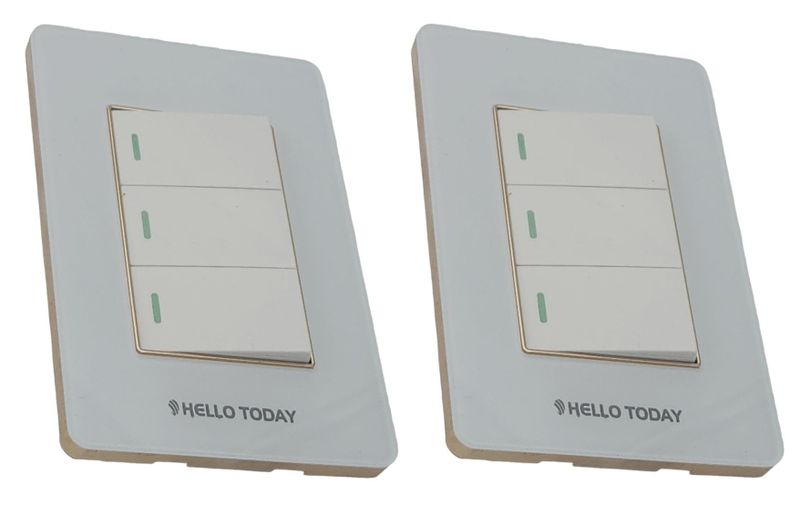 Hello Today Acrylic Gloss 3 Lever 2 Way Light Switch - 2 Pack