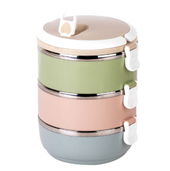 Triple Layer Portable Stainless Steel Thermal Insulated Lunch Box