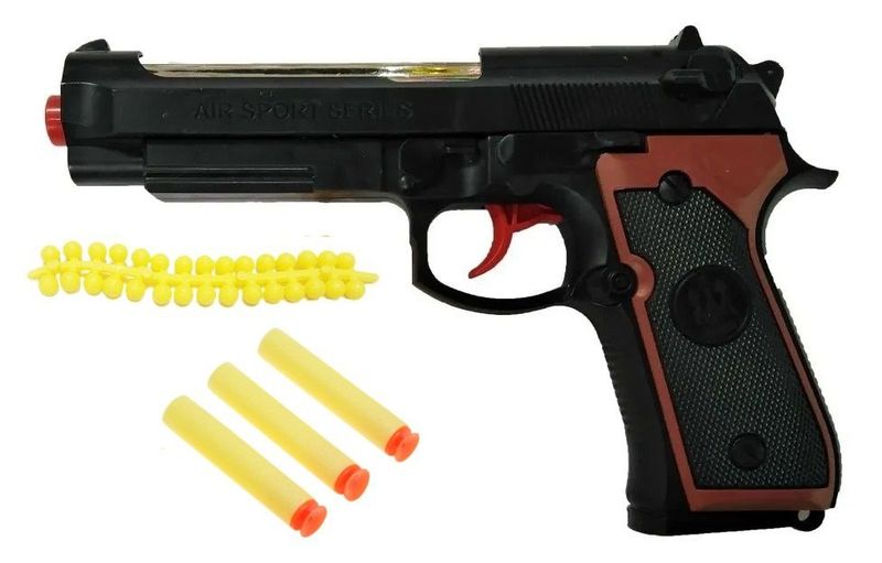 BB Airsport Series Toy Gun + Pellet/Bullet Sachet + EVA Bullets 1:1 Scale