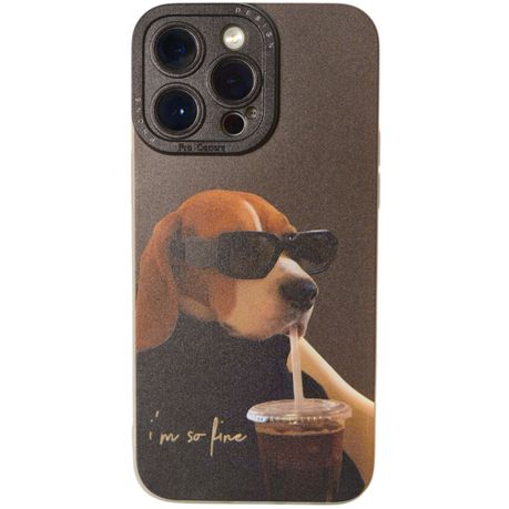 Phone Case with Dog Wearing Sunglasses - Iphone 15 Pro Max - Black Image