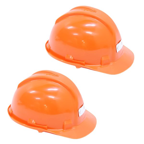 Hard Hat - Worker Safety Helmet - Orange - 2 Pack