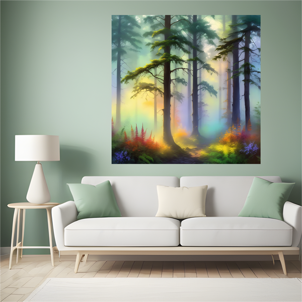 RootedArt Canvas Wall Art Home Decor - misty forest
