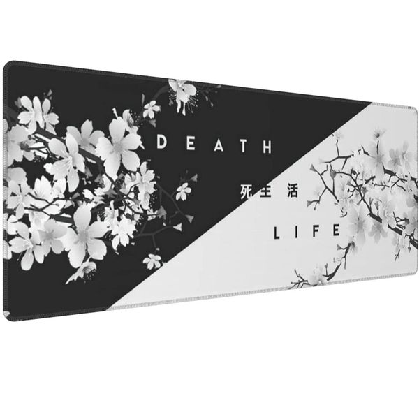 Black and White Cherry Blossom Gaming Mouse Pad Large Mouse Mat
