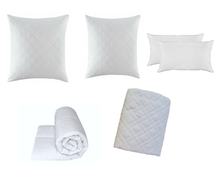 Mattress Protector, Duvet Cover, Continental Pillow, Standard Pillow Combo