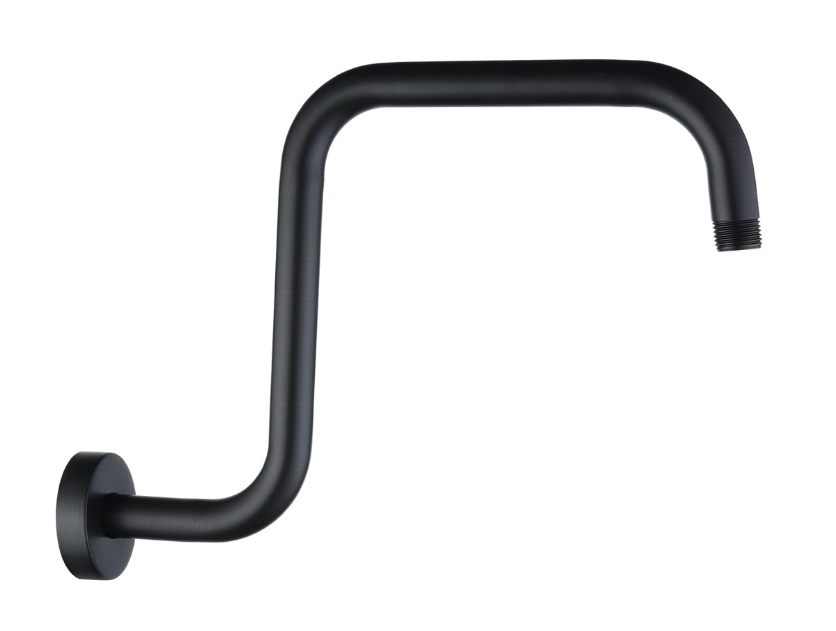 13 Inch Shower Head Extension Arm with Flange S Shaped High Rise Extender