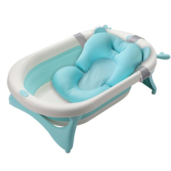 FocusBaby Non Slip XL Baby Portable Bath with Drainage Hole and Cushion